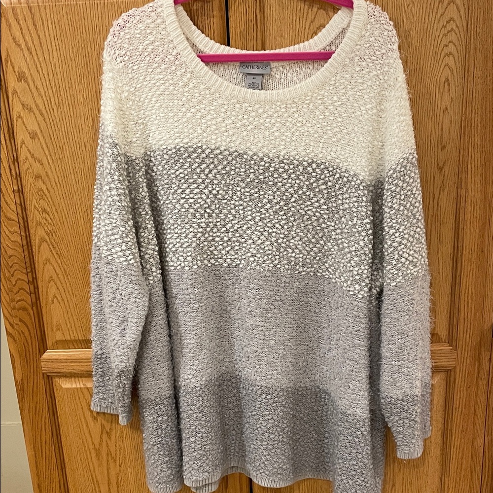 Catherine’s popcorn stitch fuzzy sparkly sweater 4X